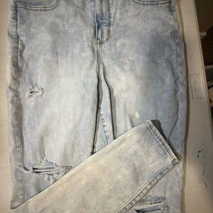 American Eagle Outfitters Light Blue Distressed Skinny Jeans